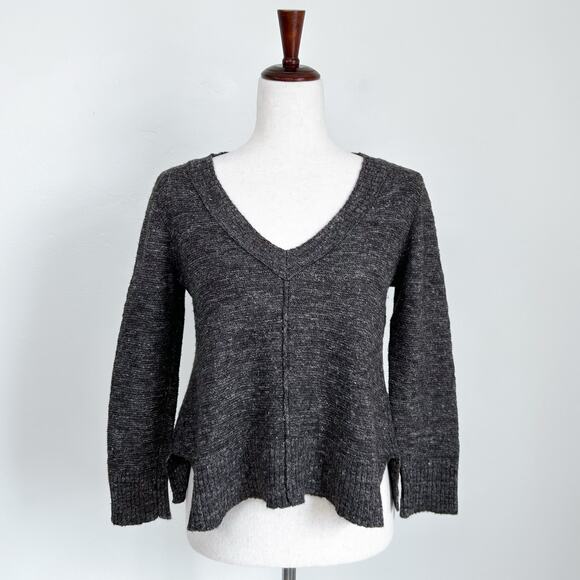 Eileen Fisher Wool Linen/Silk Knit V-Neck Sweater - Picture 1 of 7